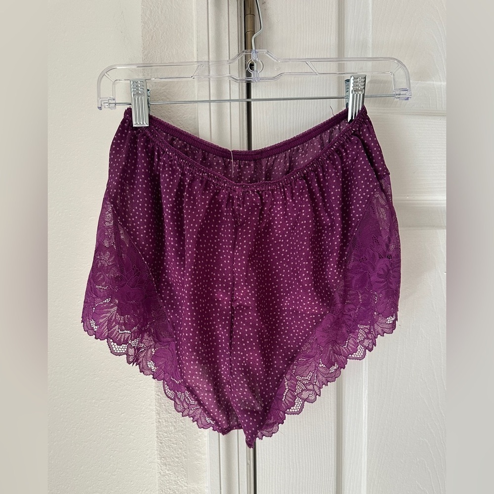 NWT! Free People Dotted Lace Trim Pajama Shorts size XS